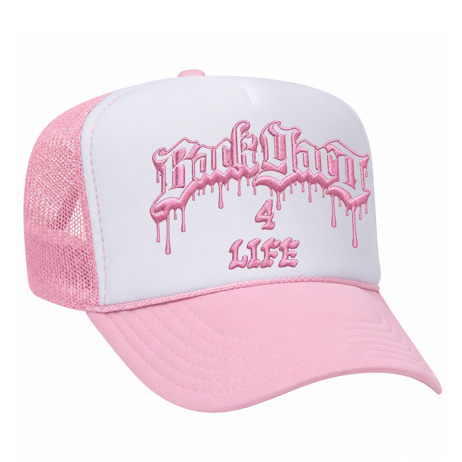 Backyard Trucker Hat White & Pink