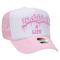 Backyard Trucker Hat White Pink